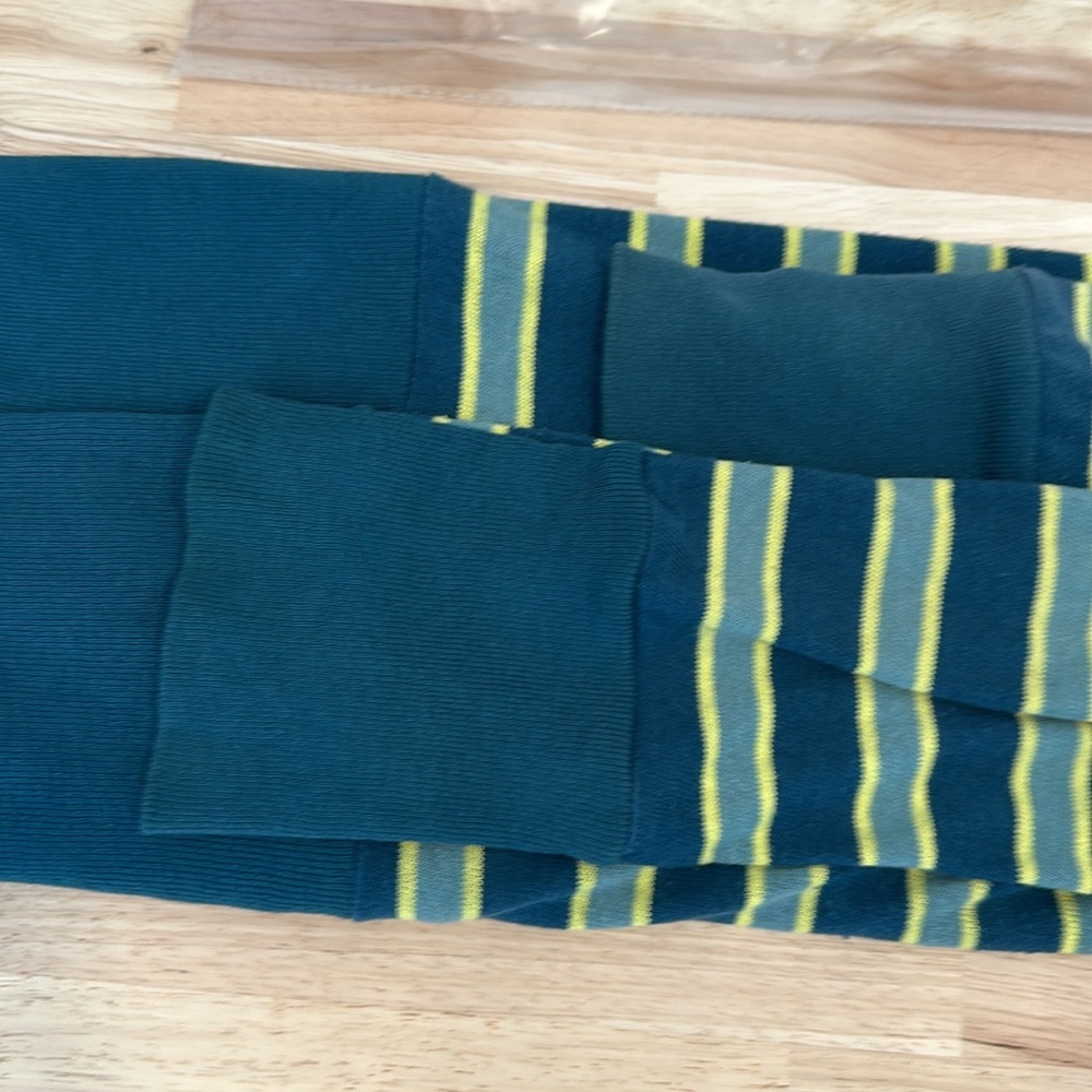 Free People Striped Green and Yellow Women's Sweater Dress - Picture 8 of 9
